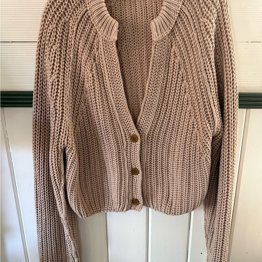 Free People sweet nothing cardi Sandcastle Knit Sweater, size M. NWOT - Picture 2 of 5